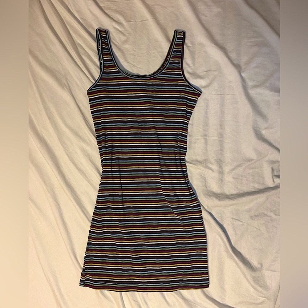 Black label striped dress size L